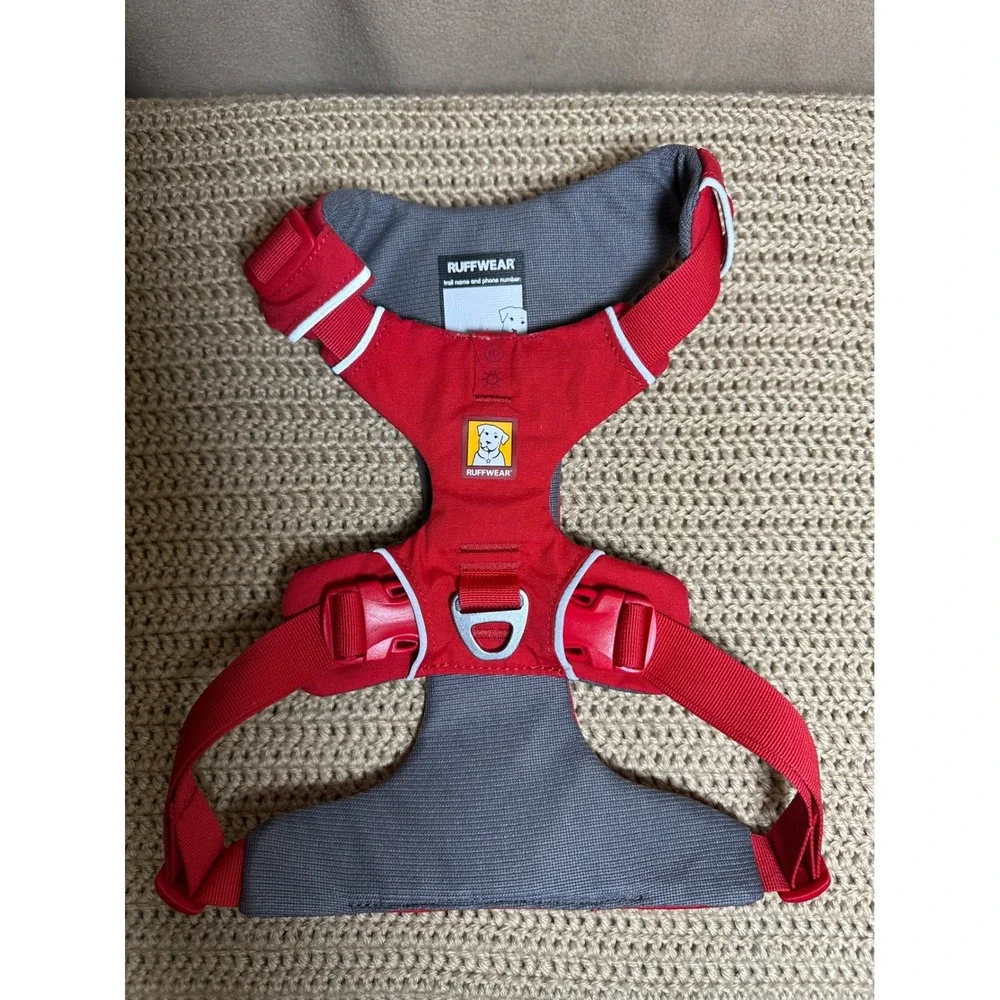 Ruffwear Front Range Dog Harness Red Medium Adjustable Padded Reflective Trim